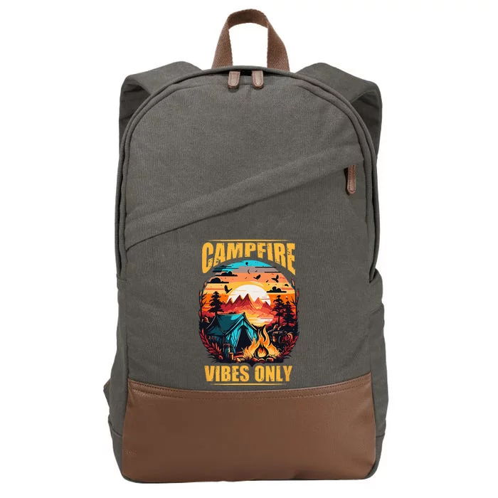 Life Is Better At The Campfire Funny Camper Camp Camping Cotton Canvas Backpack