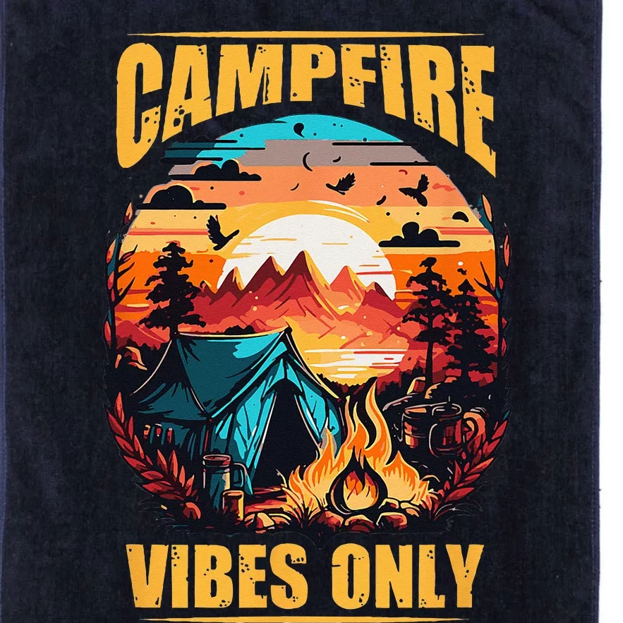 Life Is Better At The Campfire Funny Camper Camp Camping Platinum Collection Golf Towel