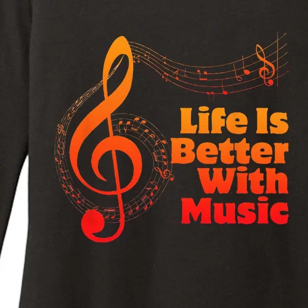 Life Is Better With Music Theory Musician Teacher Notes Clef Womens CVC Long Sleeve Shirt