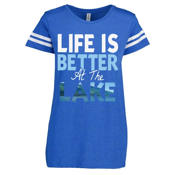 Life Is Better At The Lake Fishing Boating Enza Ladies Jersey Football T-Shirt