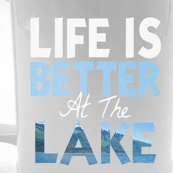 Life Is Better At The Lake Fishing Boating Front & Back Beer Stein