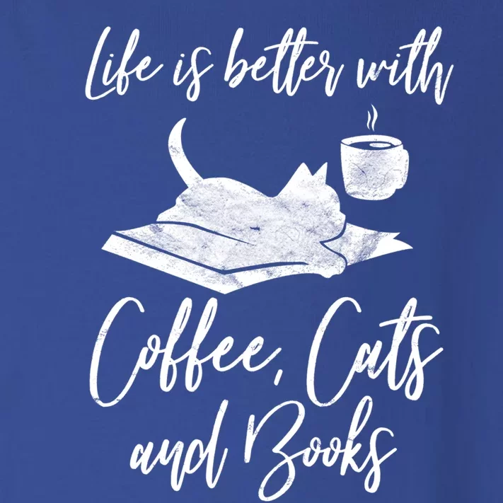 Life Is Better With Books Cats Coffee Bookworm Reading Gift Toddler Long Sleeve Shirt