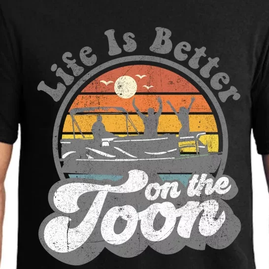 Life Is Better On The Toon Funny Pontoon Boat Boating Gift Pajama Set