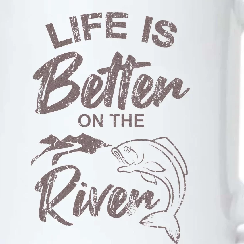 Life Is Better On The River Fishing Saying Angler Black Color Changing Mug