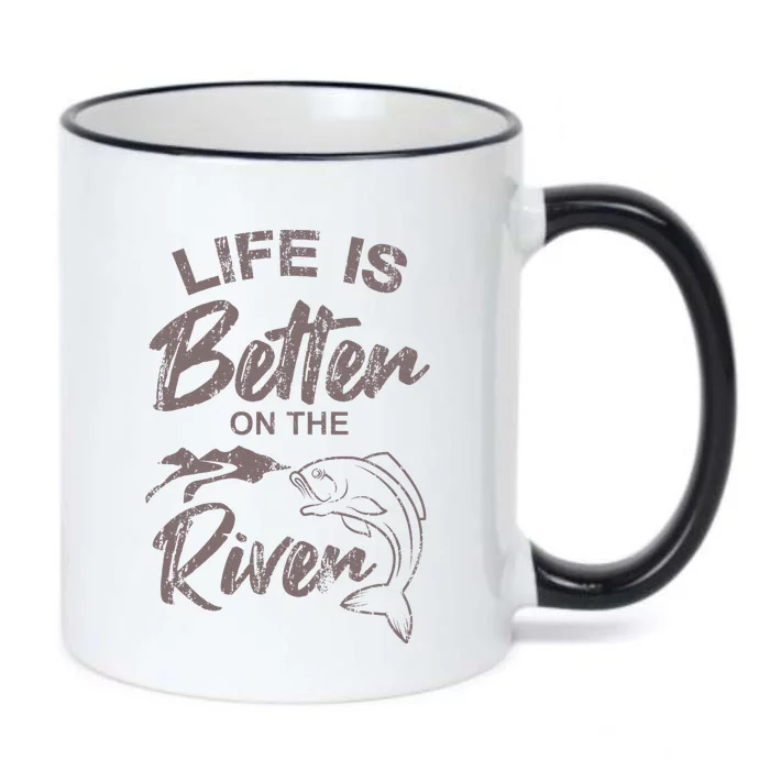 Life Is Better On The River Fishing Saying Angler Black Color Changing Mug