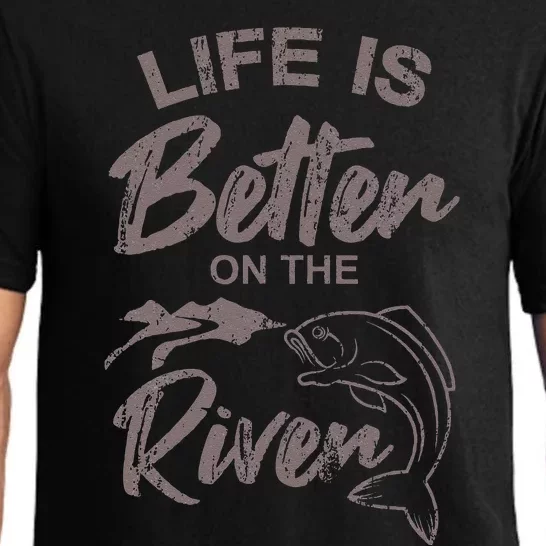 Life Is Better On The River Fishing Saying Angler Pajama Set