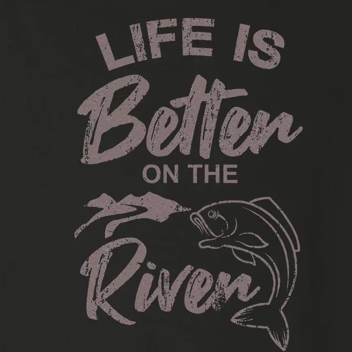 Life Is Better On The River Fishing Saying Angler Toddler Long Sleeve Shirt