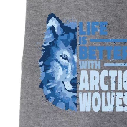 Life Is Better With Arctic Wolves Retro Arctic Wolf Gift Doggie 3-End Fleece Hoodie