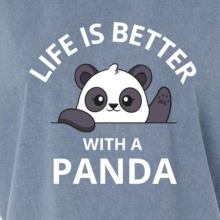 Life Is Better With A Panda Funny Cute Panda Garment-Dyed Women's Muscle Tee