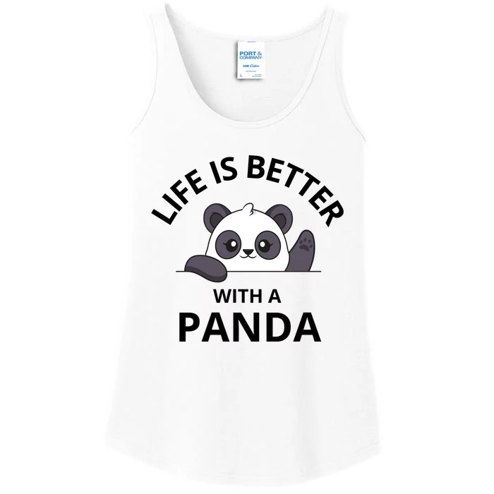 Life Is Better With A Panda Funny Cute Panda Ladies Essential Tank