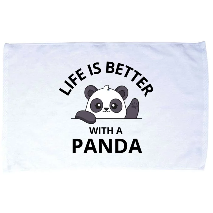 Life Is Better With A Panda Funny Cute Panda Microfiber Hand Towel