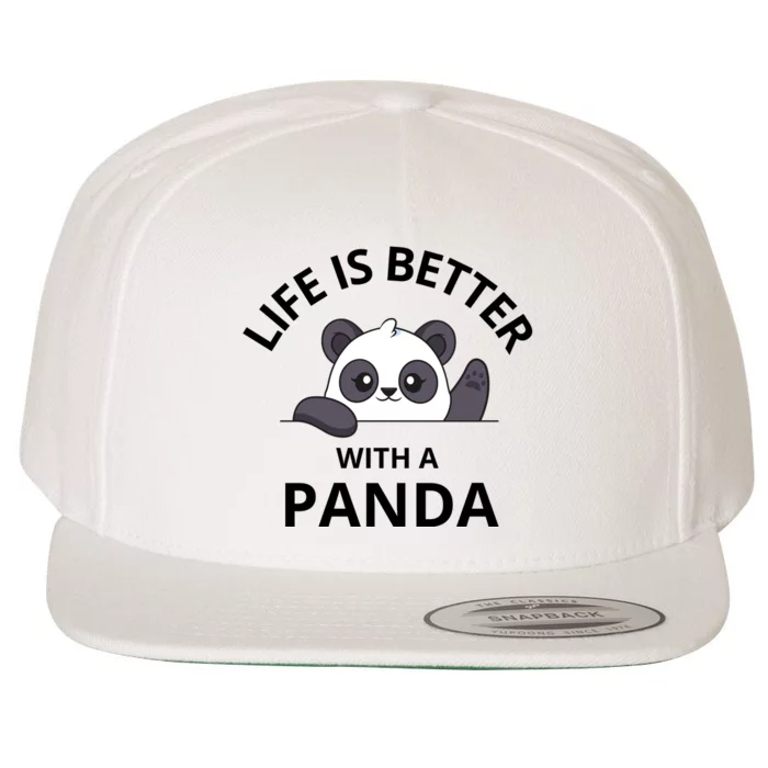 Life Is Better With A Panda Funny Cute Panda Wool Snapback Cap