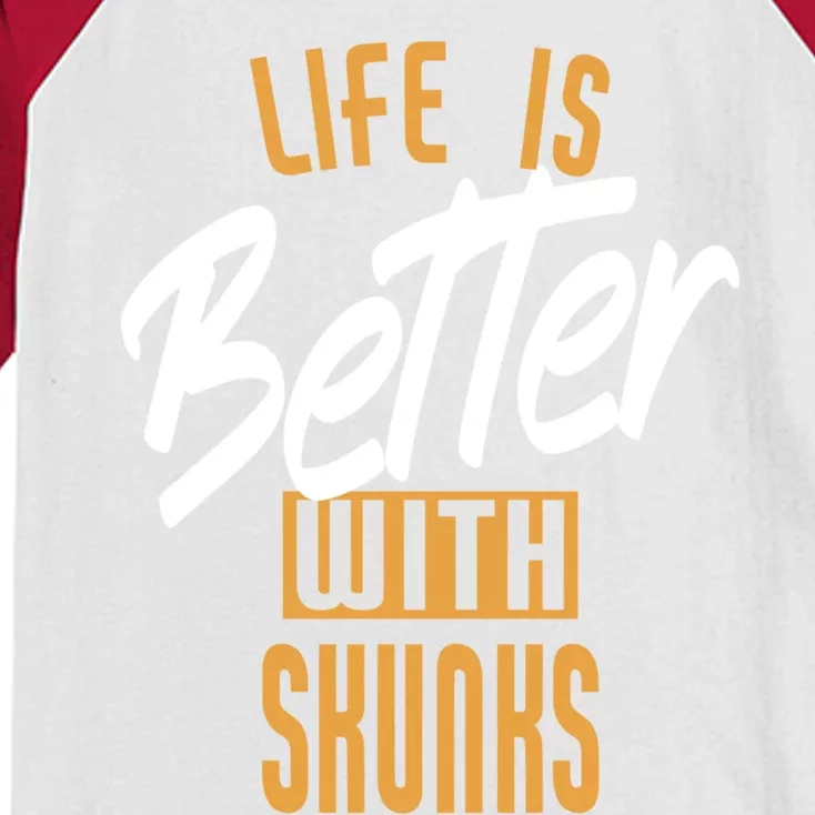 Life Is Better With Skunks Gift Kids Colorblock Raglan Jersey