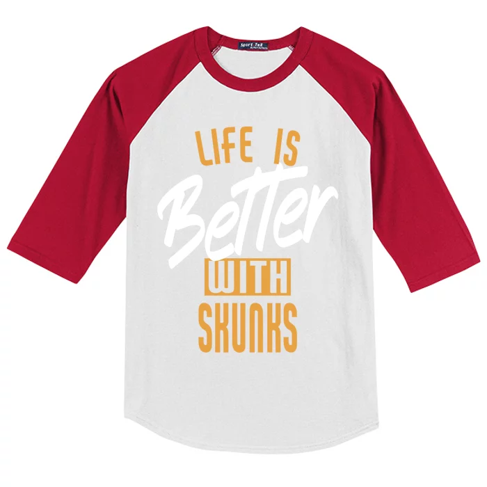 Life Is Better With Skunks Gift Kids Colorblock Raglan Jersey