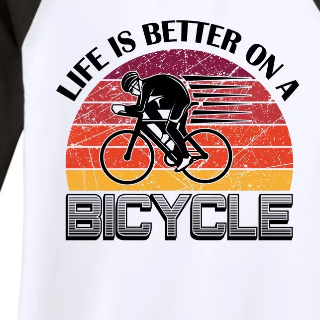 Life Is Better On A Bicycle Women's Tri-Blend 3/4-Sleeve Raglan Shirt