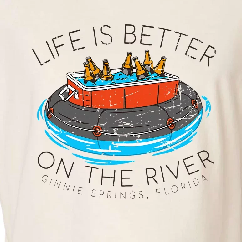 Life Is Better On The River Tubing Ginnie Spring Garment-Dyed Women's Muscle Tee