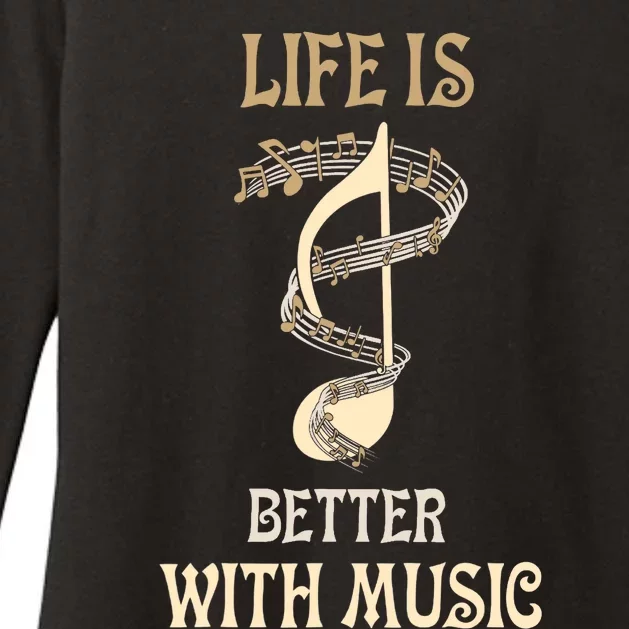 Life Is Better With Music Singer Musician Instrumentalist Womens CVC Long Sleeve Shirt