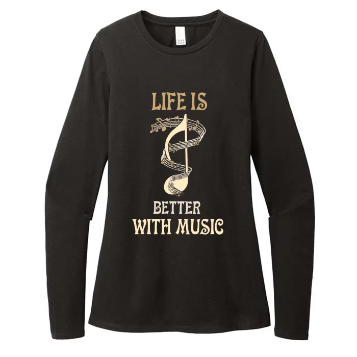 Life Is Better With Music Singer Musician Instrumentalist Womens CVC Long Sleeve Shirt