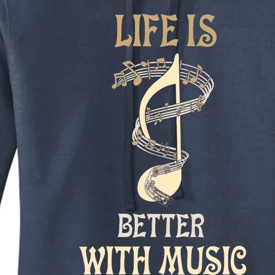 Life Is Better With Music Singer Musician Instrumentalist Women's Pullover Hoodie