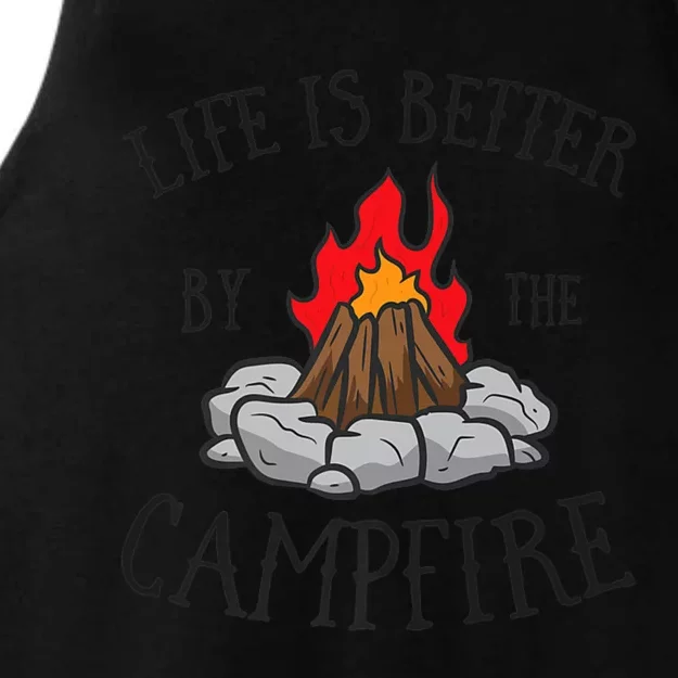 Life Is Better By The Campfire Scouts Camping Campfire Ladies Tri-Blend Wicking Tank