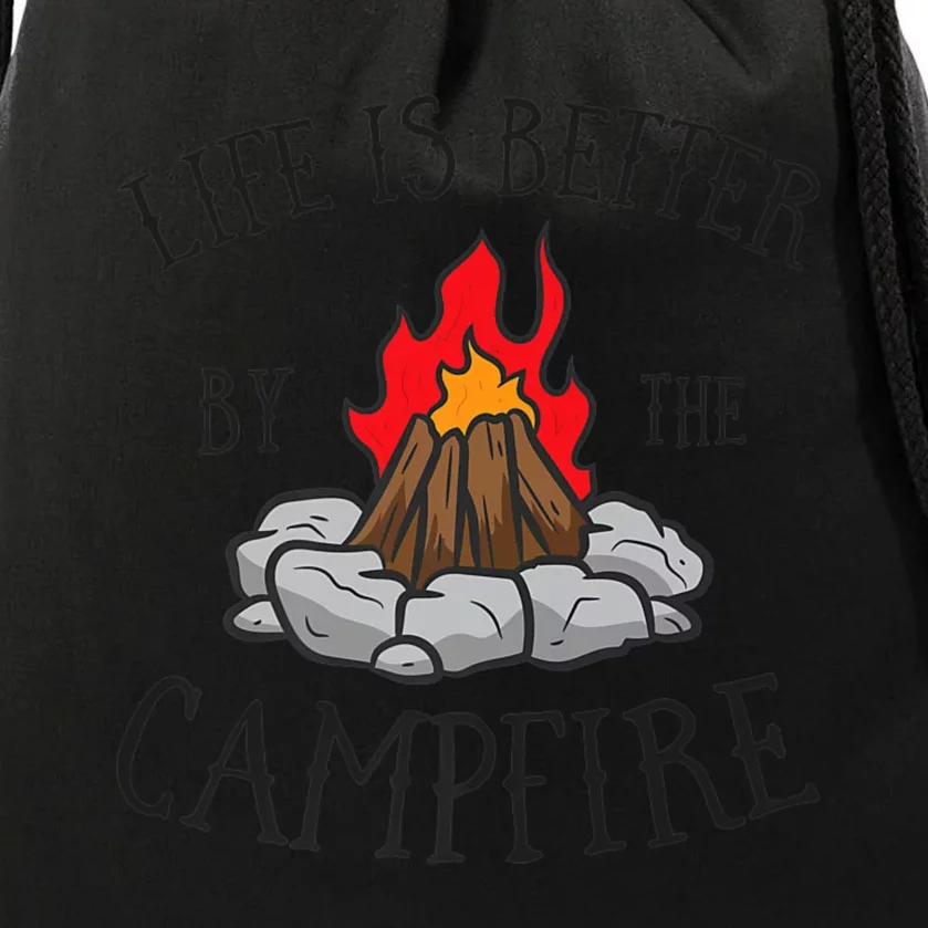 Life Is Better By The Campfire Scouts Camping Campfire Drawstring Bag