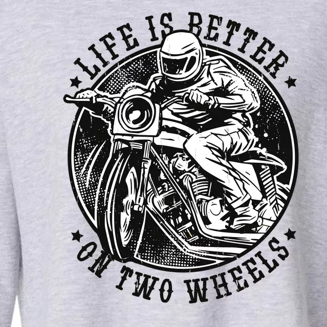 Life Is Better On Two Wheels Cropped Pullover Crew