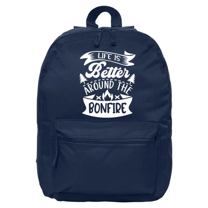 Life Is Better Behind The Bonfire Funny Camping 16 in Basic Backpack