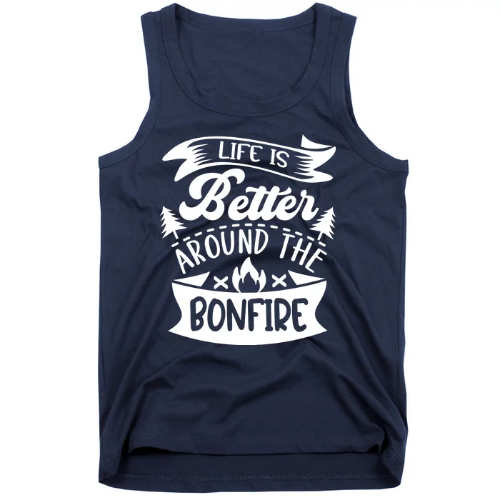 Life Is Better Behind The Bonfire Funny Camping Tank Top