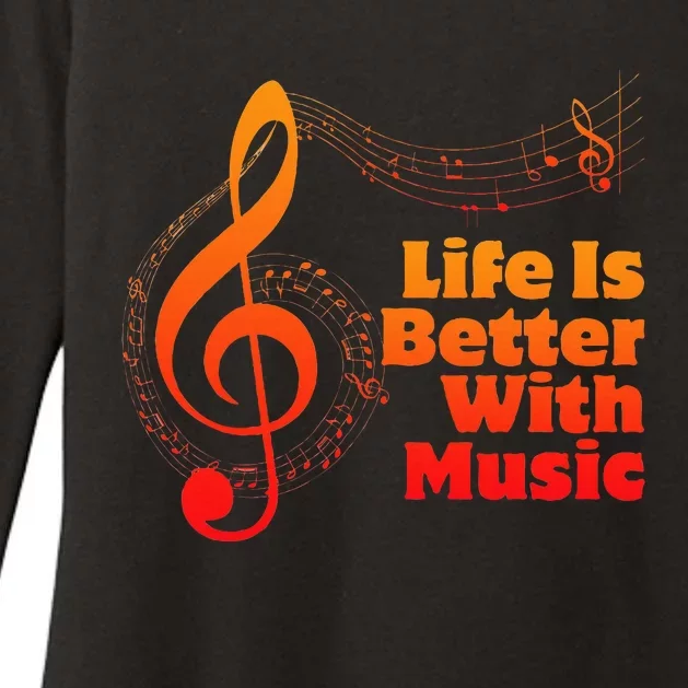 Life Is Better With Music Theory Musician Teacher Notes Clef Womens CVC Long Sleeve Shirt