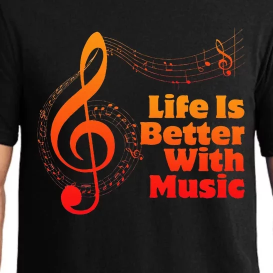 Life Is Better With Music Theory Musician Teacher Notes Clef Pajama Set