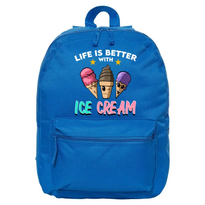 Life Is Better With Ice Cream Gift 16 in Basic Backpack