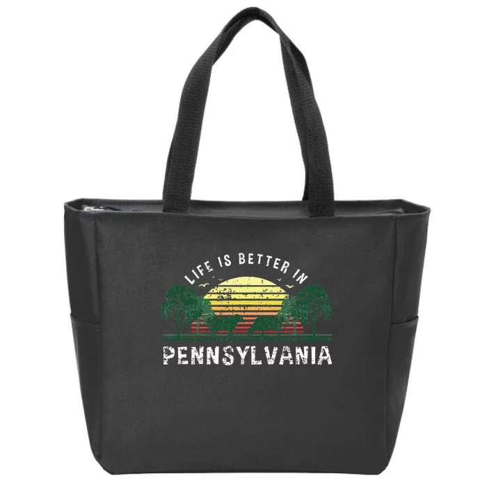 Life Is Better In Pennsylvania Farm Sunset Souvenir Zip Tote Bag