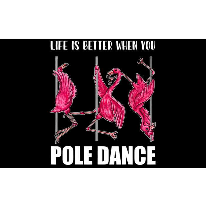 Life Is Better When You Pole Dance Funny Pole Dancing Flamingo Bumper Sticker