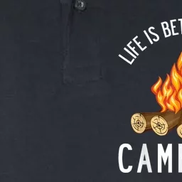 Life Is Better By The Campfire Funny Camping Outdoor Softstyle Adult Sport Polo