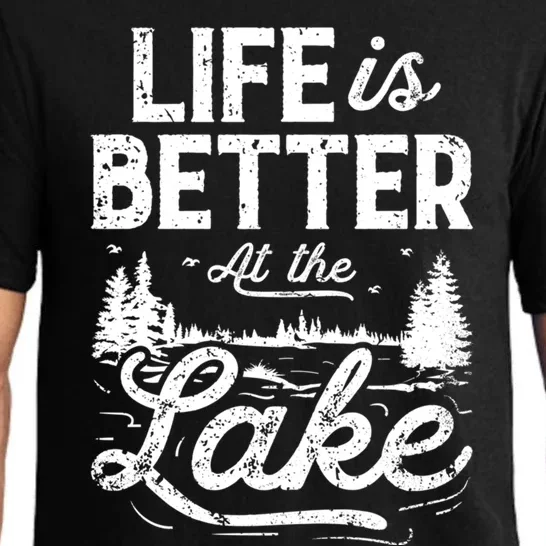 Life Is Better At Lake Gift Fishing Boating Sailing Funny Gift Pajama Set