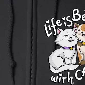 Life Is Better With Cats MotherS Day Full Zip Hoodie