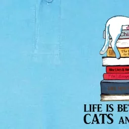 Life Is Better With Cats And Books Cat Book Softstyle Adult Sport Polo