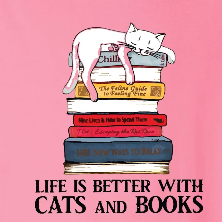 Life Is Better With Cats And Books Cat Book Toddler Long Sleeve Shirt