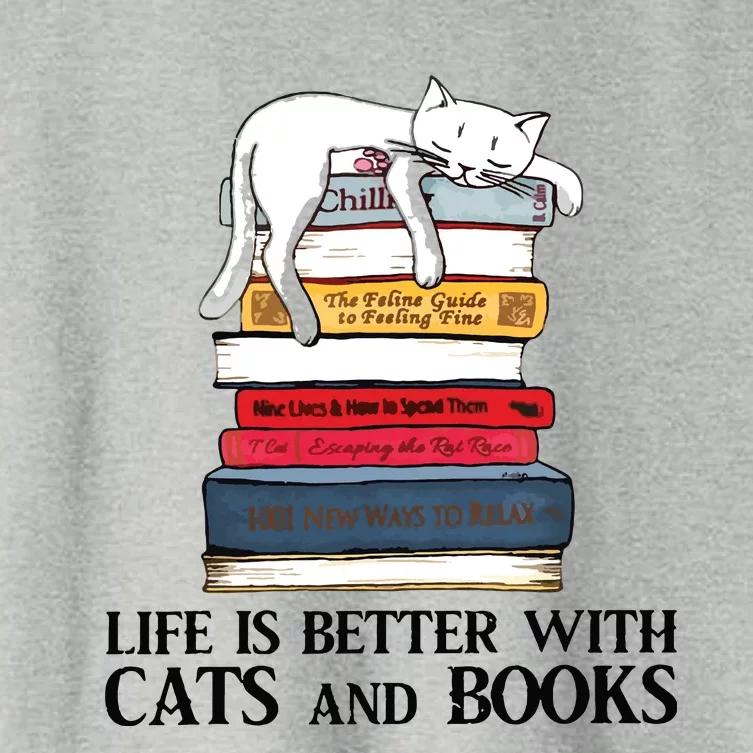 Life Is Better With Cats And Books Cat Book Women's Crop Top Tee