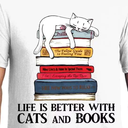 Life Is Better With Cats And Books Cat Book Pajama Set