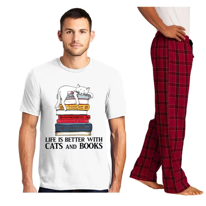 Life Is Better With Cats And Books Cat Book Pajama Set