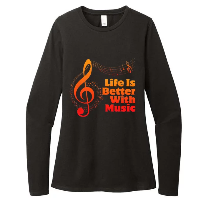 Life Is Better With Music Theory Musician Teacher Notes Clef Womens CVC Long Sleeve Shirt