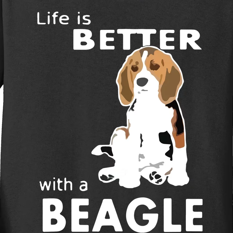 Life Is Better With A Beagle For Beagle Lovers T Kids Long Sleeve Shirt