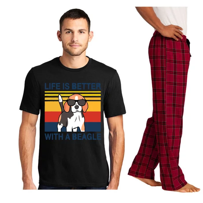 Life Is Better With A Beagle Vintage Dog Design Puppy Lover Pajama Set