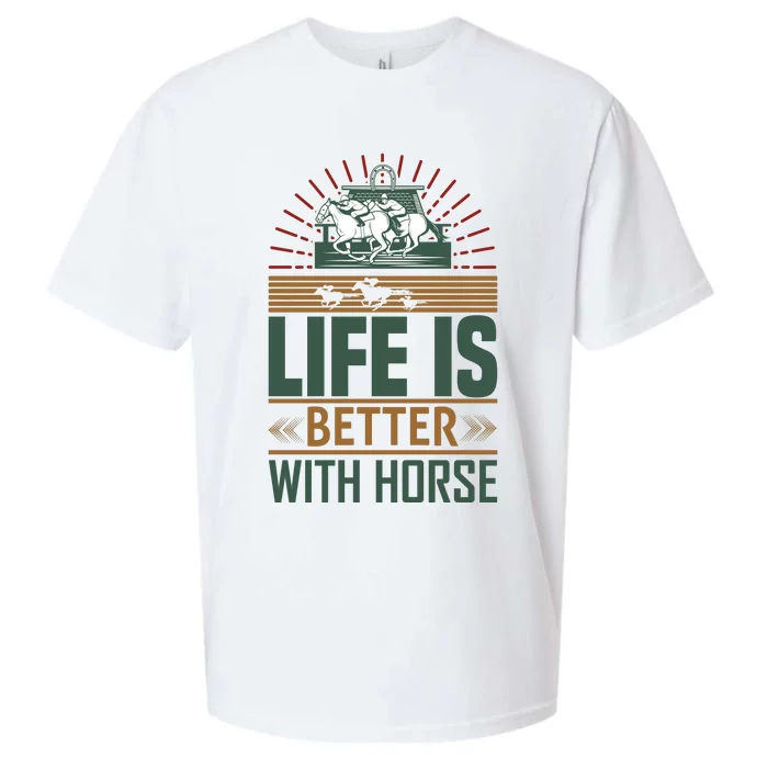 Life Is Better With Horses Sueded Cloud Jersey T-Shirt