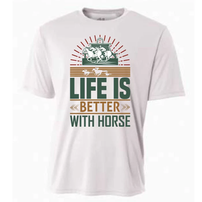 Life Is Better With Horses Cooling Performance Crew T-Shirt