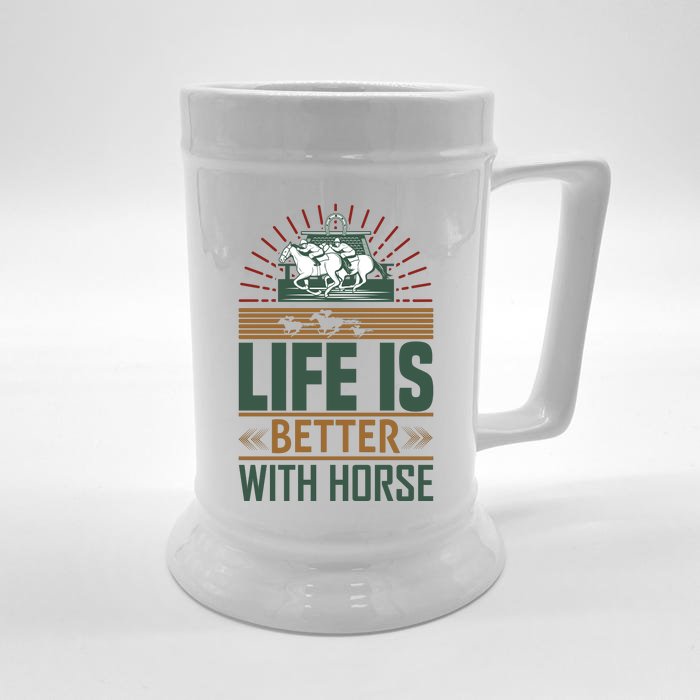 Life Is Better With Horses Front & Back Beer Stein