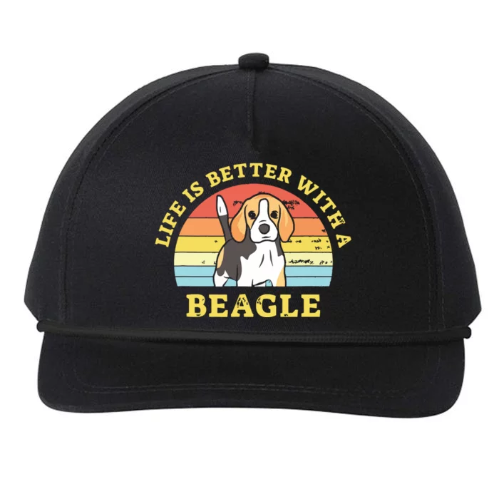 Life Is Better With A Beagle Vintage Dog Design Puppy Lover Snapback Five-Panel Rope Hat