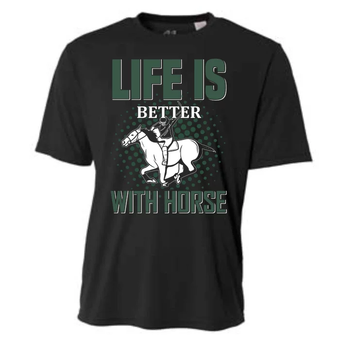 Life Is Better With Horse Cooling Performance Crew T-Shirt