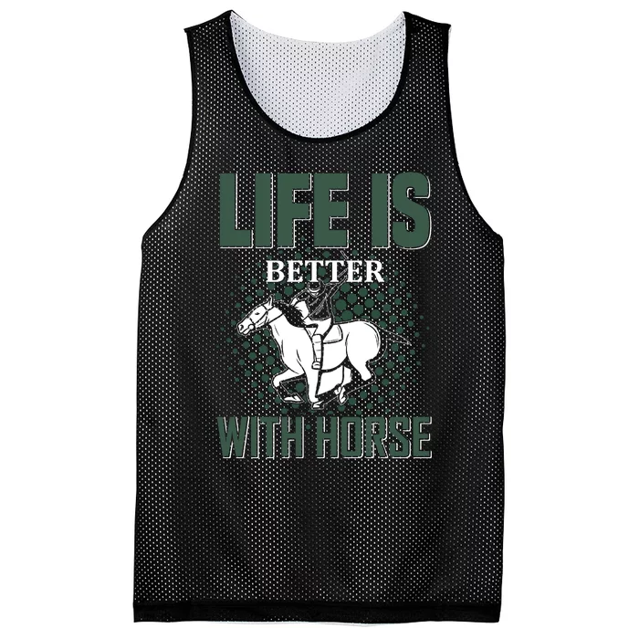 Life Is Better With Horse Mesh Reversible Basketball Jersey Tank